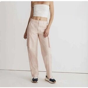 Madewell Pants Women's 27 Garment Dyed Low-Slung‎ Straight Cargo Petal Pink